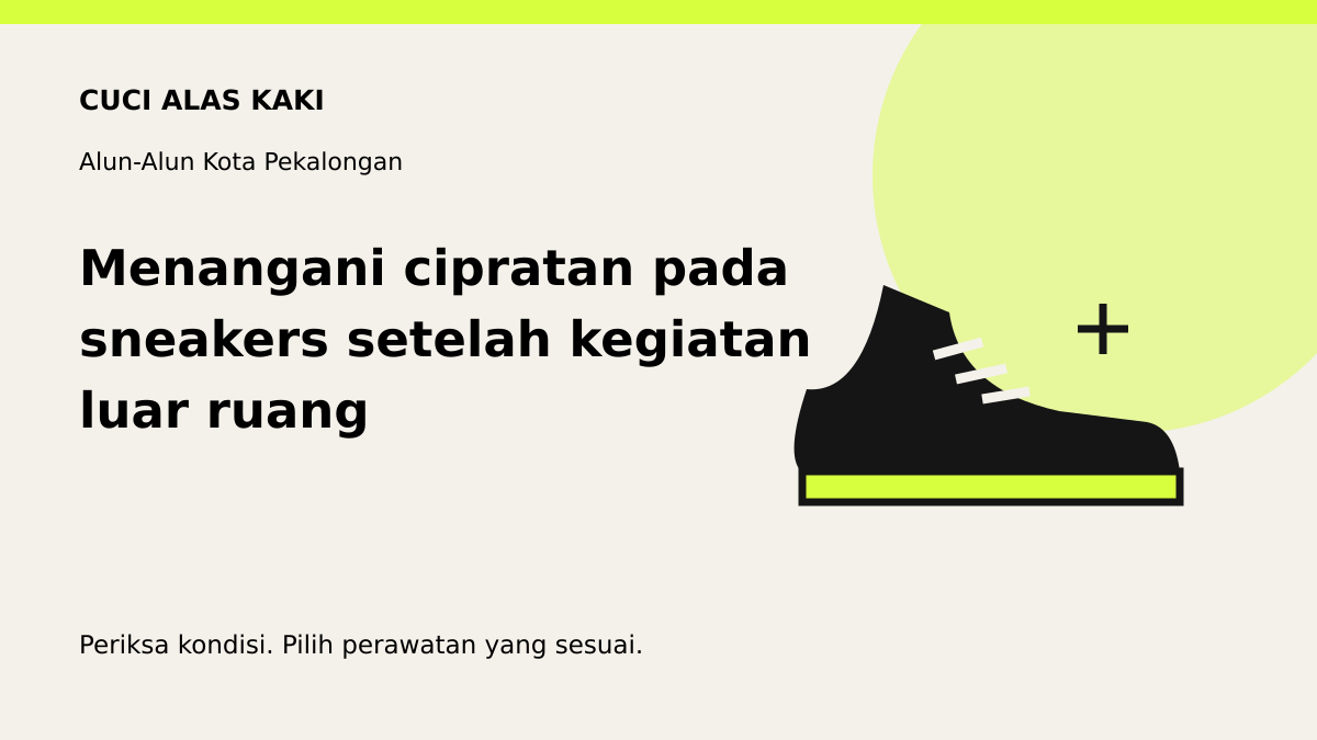 Ilustrasi perawatan sepatu: menangani cipratan pada sneakers setelah kegiatan luar ruang
